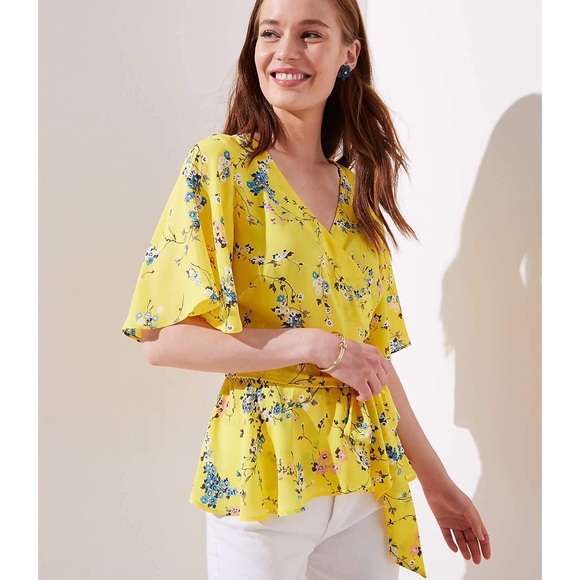 loft floral wrap blouse